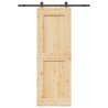 Porte coulissante NARVIK Naturel et noir 80 x 210 cm (152,5 cm) 644818644818