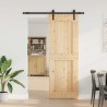 Porte coulissante NARVIK Naturel et noir 80 x 210 cm (152,5 cm) 644819644819