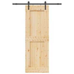 Porte coulissante NARVIK Naturel et noir 80 x 210 cm (152,5 cm) 644819644819