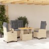 Ensemble à manger de jardin coussins 4 pcs beige résine tressée 644822644822