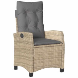 Ensemble à manger de jardin coussins 4 pcs beige résine tressée 644822644822