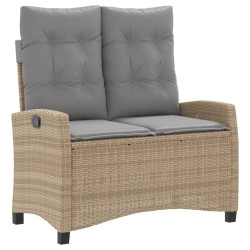 Ensemble à manger de jardin coussins 4 pcs beige résine tressée 644822644822
