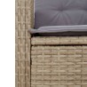 Ensemble à manger de jardin coussins 4 pcs beige résine tressée 644822644822