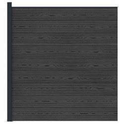 Ensemble de Clôture 175 x 186 cm WPC et Aluminium Noir 644824644824