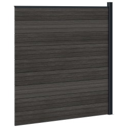 Ensemble de Clôture 175 x 186 cm WPC et Aluminium Noir 644824644824