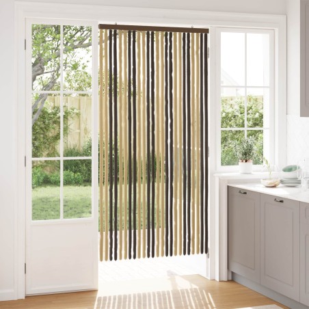 Rideau anti-insectes en chenille Marron foncé et beige 644828644828