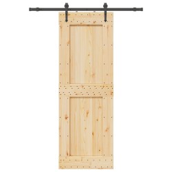 Porte coulissante NARVIK Naturel et noir 80 x 210 cm (152,5 cm) 644833644833