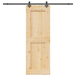 Porte coulissante NARVIK Naturel et noir 80 x 210 cm (213,5 cm) 644834644834