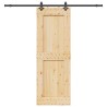 Porte coulissante NARVIK Naturel et noir 80 x 210 cm (213,5 cm) 644834644834