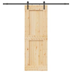 Porte coulissante NARVIK Naturel et noir 80 x 210 cm (213,5 cm) 644835644835