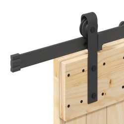 Porte coulissante NARVIK Naturel et noir 90 x 210 cm (213,5 cm) 644836644836