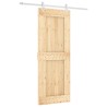 Porte coulissante Naturel et Blanc 80 x 210 cm 644837644837