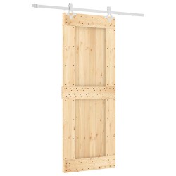 Porte coulissante Naturel et Blanc 80 x 210 cm 644838644838