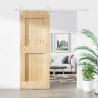 Porte coulissante Naturel et Blanc 80 x 210 cm 644839644839