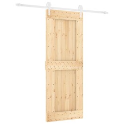 Porte coulissante Naturel et Blanc 80 x 210 cm 644839644839