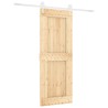 Porte coulissante Naturel et Blanc 80 x 210 cm 644839644839