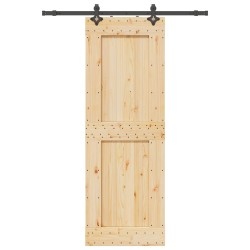 Porte coulissante NARVIK Naturel et noir 80 x 210 cm (152,5 cm) 644841644841
