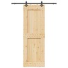 Porte coulissante NARVIK Naturel et noir 80 x 210 cm (152,5 cm) 644841644841