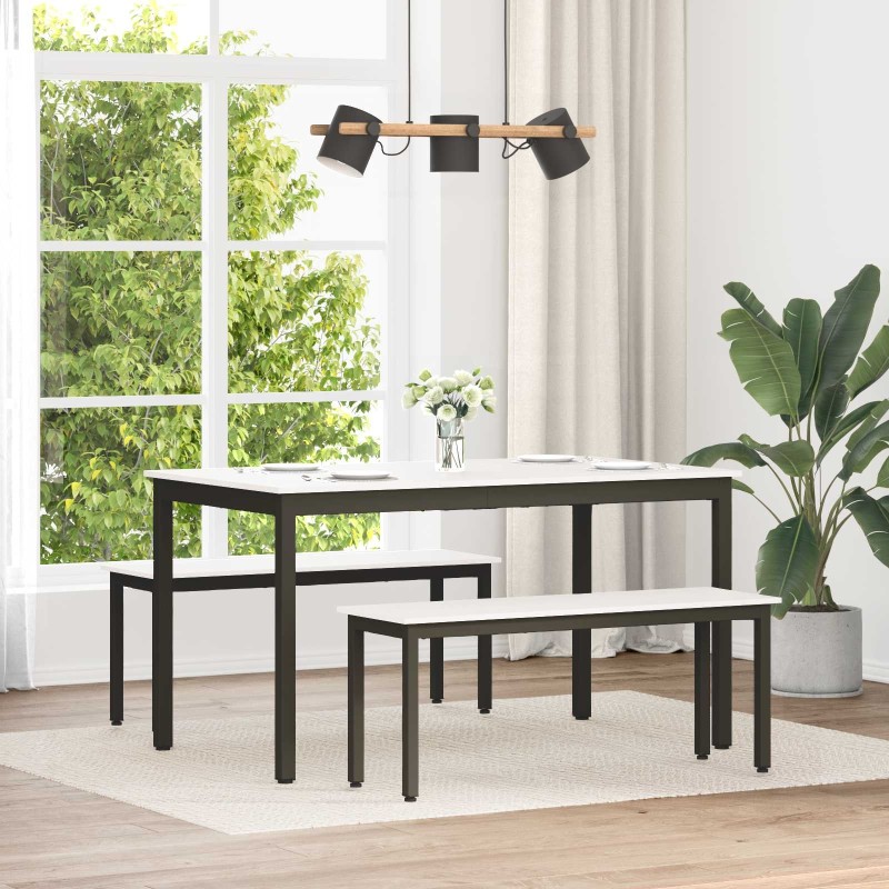 banc Blanc 110 x 35 x 45 cm Bois de pin massif 644847644847