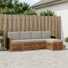 Ensemble de canapés d'extérieur 5 pcs Naturel et gris clair 644848644848