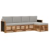 Ensemble de canapés d'extérieur 5 pcs Naturel et gris clair 644848644848