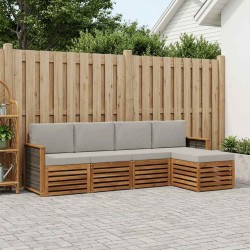 Ensemble de canapés d'extérieur 5 pcs Naturel et gris clair 644849644849