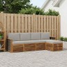 Ensemble de canapés d'extérieur 5 pcs Naturel et gris clair 644849644849