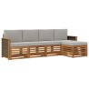 Ensemble de canapés d'extérieur 5 pcs Naturel et gris clair 644849644849