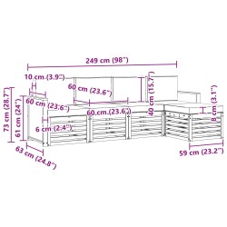 Ensemble de canapés d'extérieur 5 pcs Naturel et gris clair 644849644849