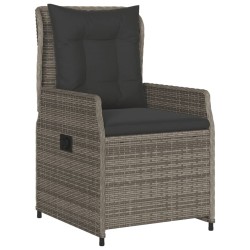 Ensemble à manger de jardin 5 pcs coussins gris résine tressée 644851644851