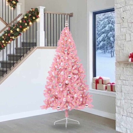 Sapin de Noël artificiel pré-éclairé Rose 240 cm PVC 644853644853