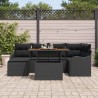 Ensemble de canapé de jardin 7 pcs Noir Poly rotin 644860644860