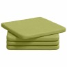 Coussins de siège 4 pcs Vert clair 40 x 40 x 3 cm tissu 644865644865