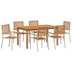 Ensemble de salle à manger pour jardin 7 pcs Beige 644869644869