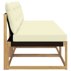 Sofa de milieu extérieur Bois d'acacia massif et Textilène 644874644874