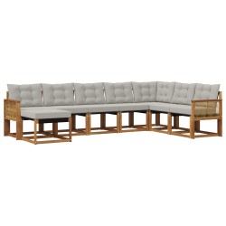 Ensemble de canapés d'extérieur 8 pcs Naturel et gris clair 644879644879