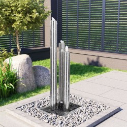 Fontaine de jardin Argenté 48x34x123 cm Acier inoxydable 644883644883