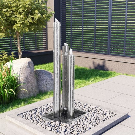 Fontaine de jardin Argenté 48x34x123 cm Acier inoxydable 644883644883
