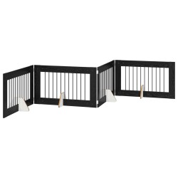 Porte de chien pliable avec supports 4 pcs Chêne noir 401 cm 644887644887