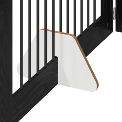 Porte de chien pliable avec supports 4 pcs Chêne noir 401 cm 644887644887