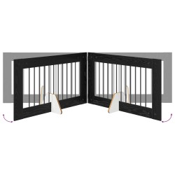 Porte de chien pliable avec supports 4 pcs Chêne noir 401 cm 644887644887