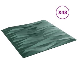 Panneaux muraux 48 pcs Vert Pierre 50 x 50 cm Mousse XPS 644888644888