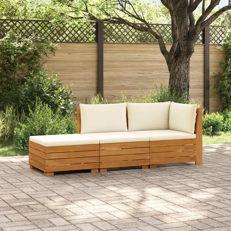 Ensemble de canapés d'extérieur avec coussin 3 Pièce Marron 644890644890
