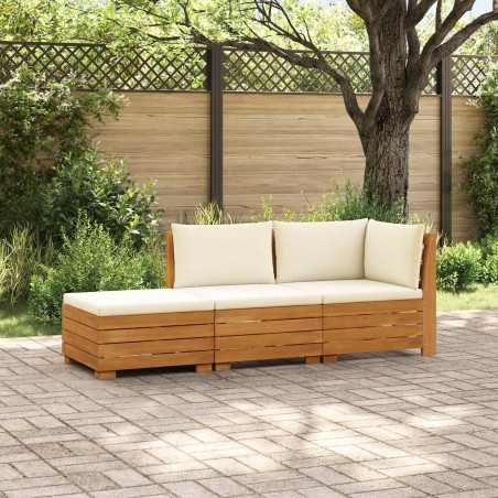 Ensemble de canapés d'extérieur avec coussin 3 Pièce Marron 644890644890