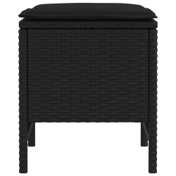 Pouf de Jardin 2 Pièce Noir 38 x 38 x 45 cm Rotin PE 644896644896