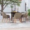 Ensemble à manger de jardin et coussins 5 pcs Marron 644898644898