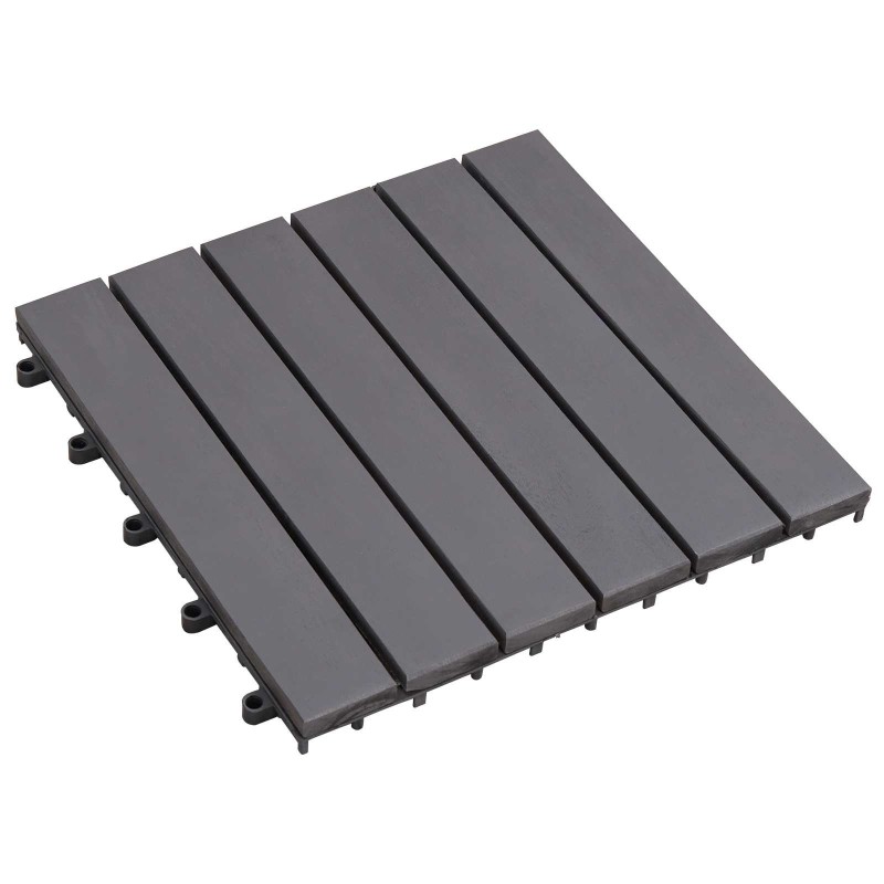 Carreau de terrasse 30 pcs Gris 30 x 30 cm Bois d'acacia 644899644899