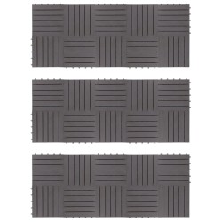 Carreau de terrasse 30 pcs Gris 30 x 30 cm Bois d'acacia 644899644899