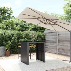 Table de bar et dessus en verre noir 105x80x110 cm poly rotin 644901644901