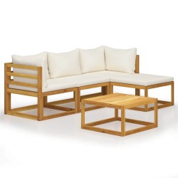Salon de jardin 5 pcs avec coussins Bois d'acacia solide 644912644912